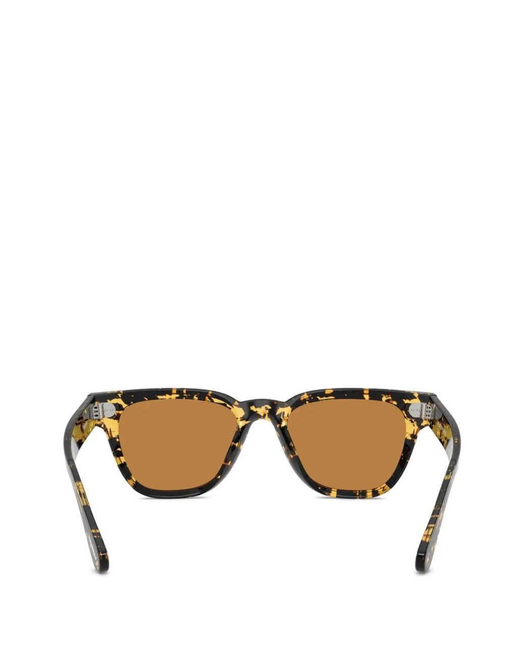 Oliver Peoples Black Rueny Square Tortoiseshell Sunglasses