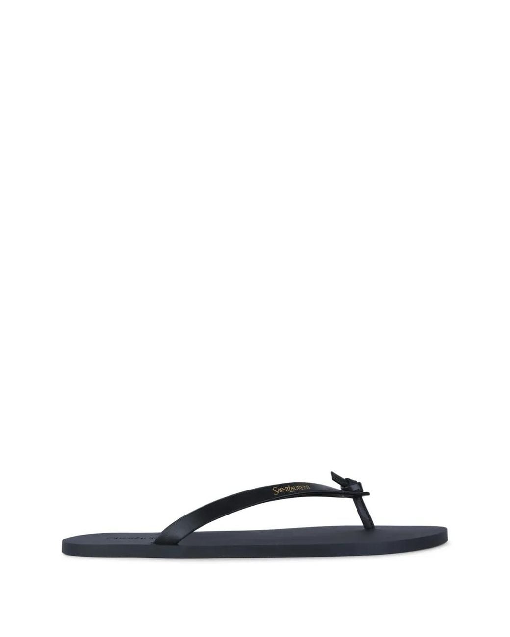 Saint Laurent White Knotted Leather Flip-Flops for men