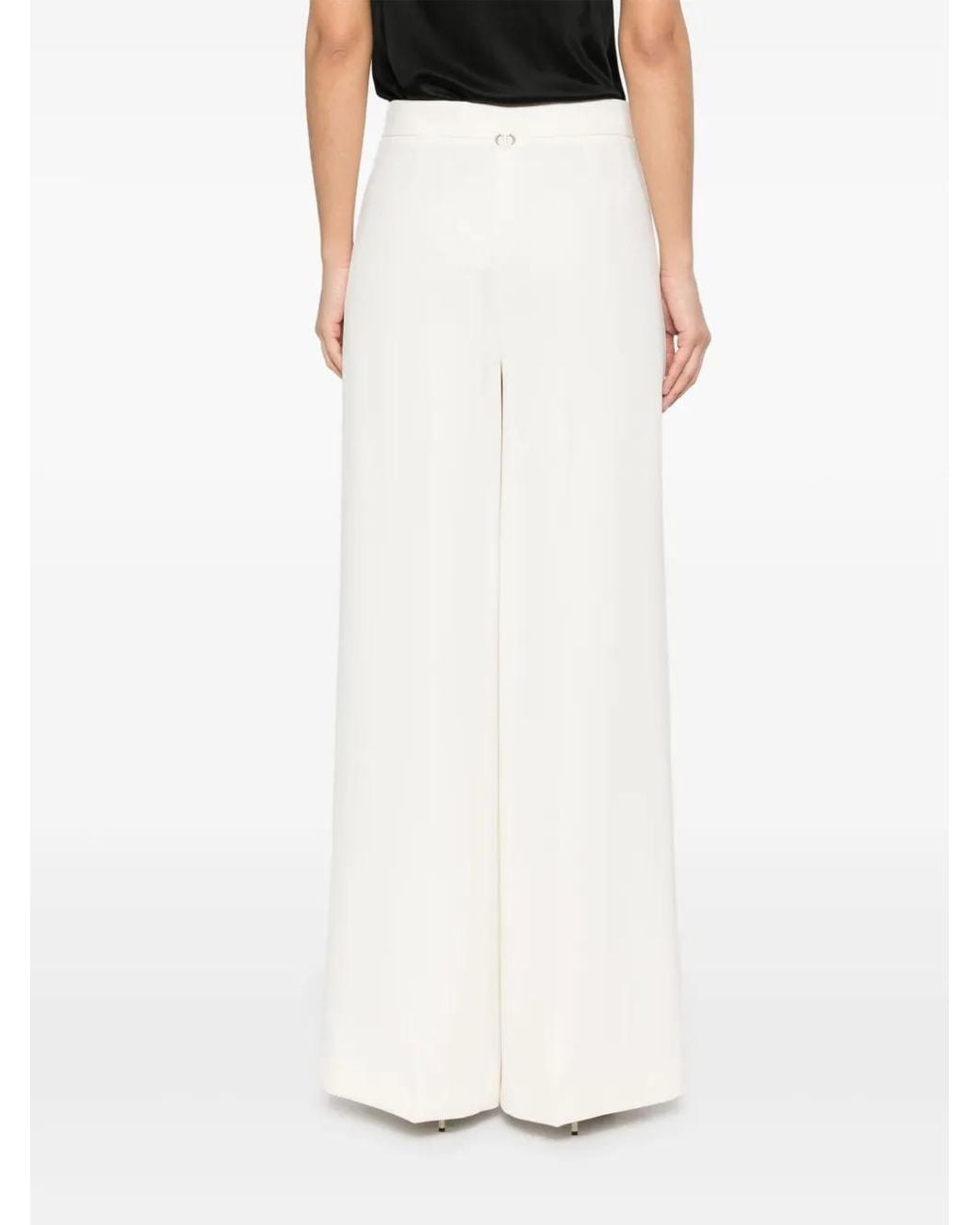 Twinset White Crepe Palazzo Pants