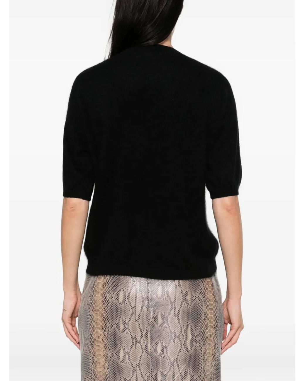 EMERSON RENALDI Black Short-Sleeve Cashmere Sweater for men