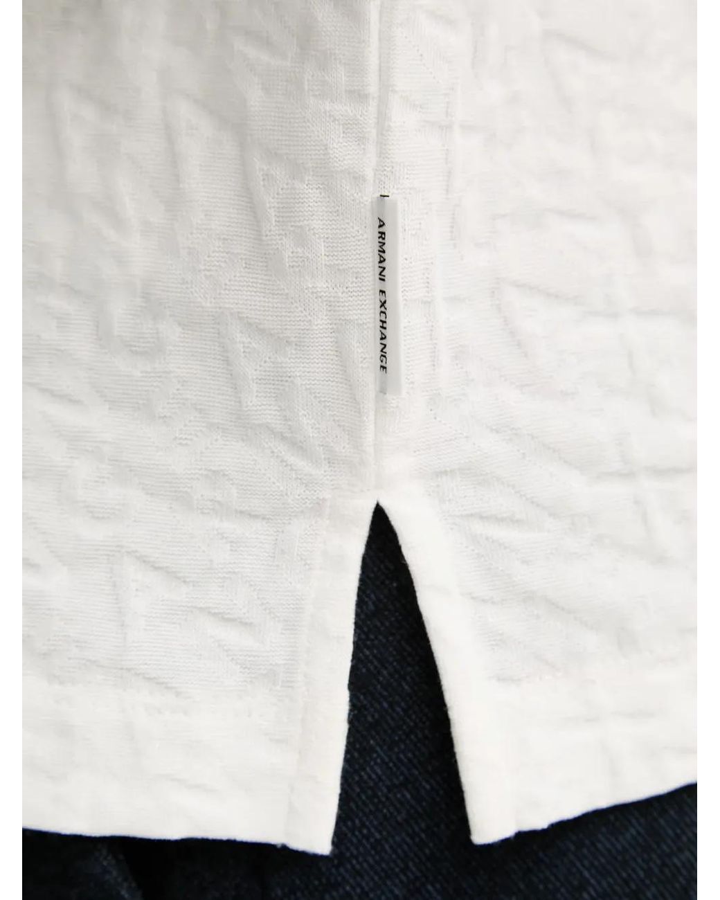 ARMANI EXCHANGE White Logo-Patterned Polo Shirt for men