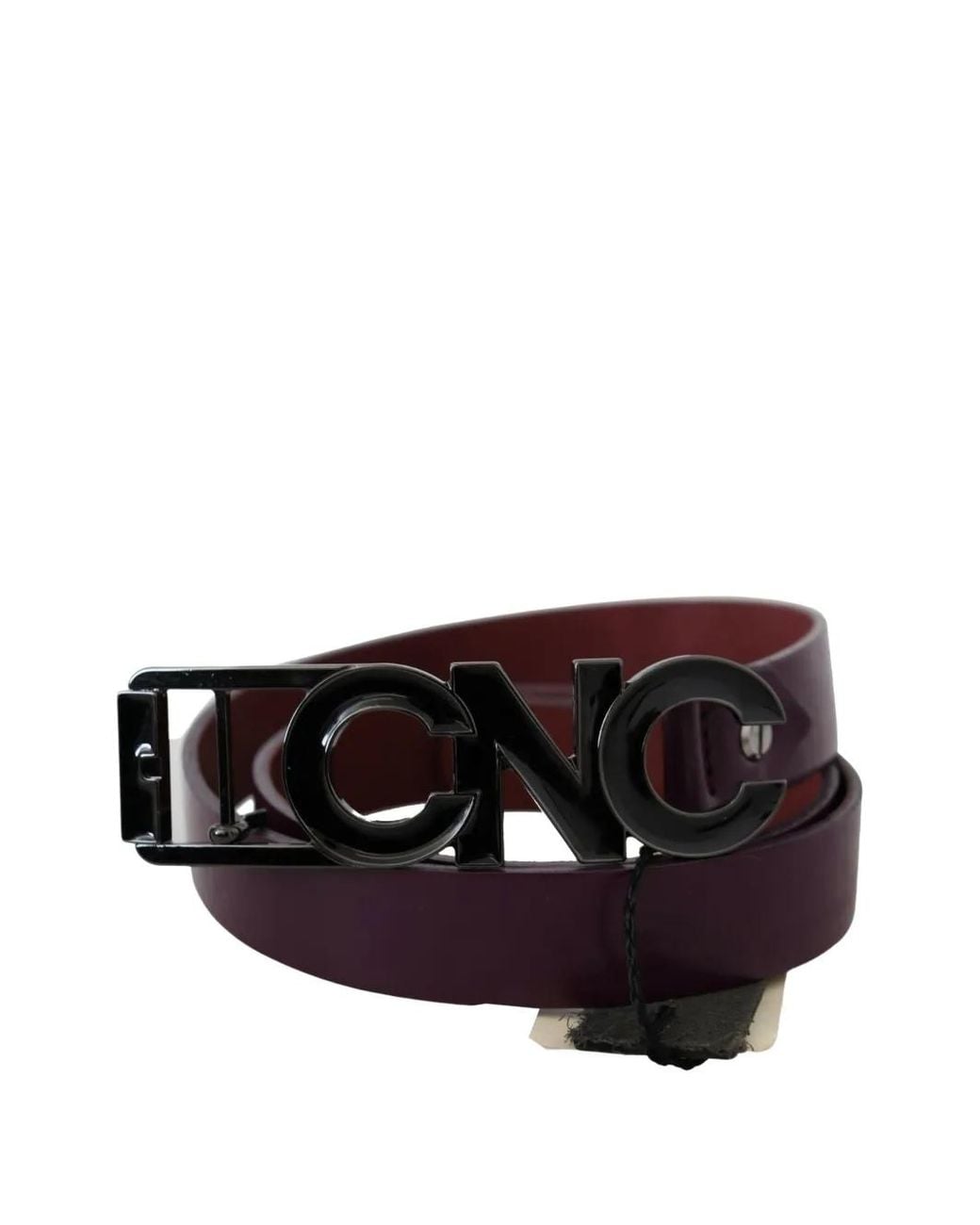 CoSTUME NATIONAL Black Logo-Letter Leather Belt