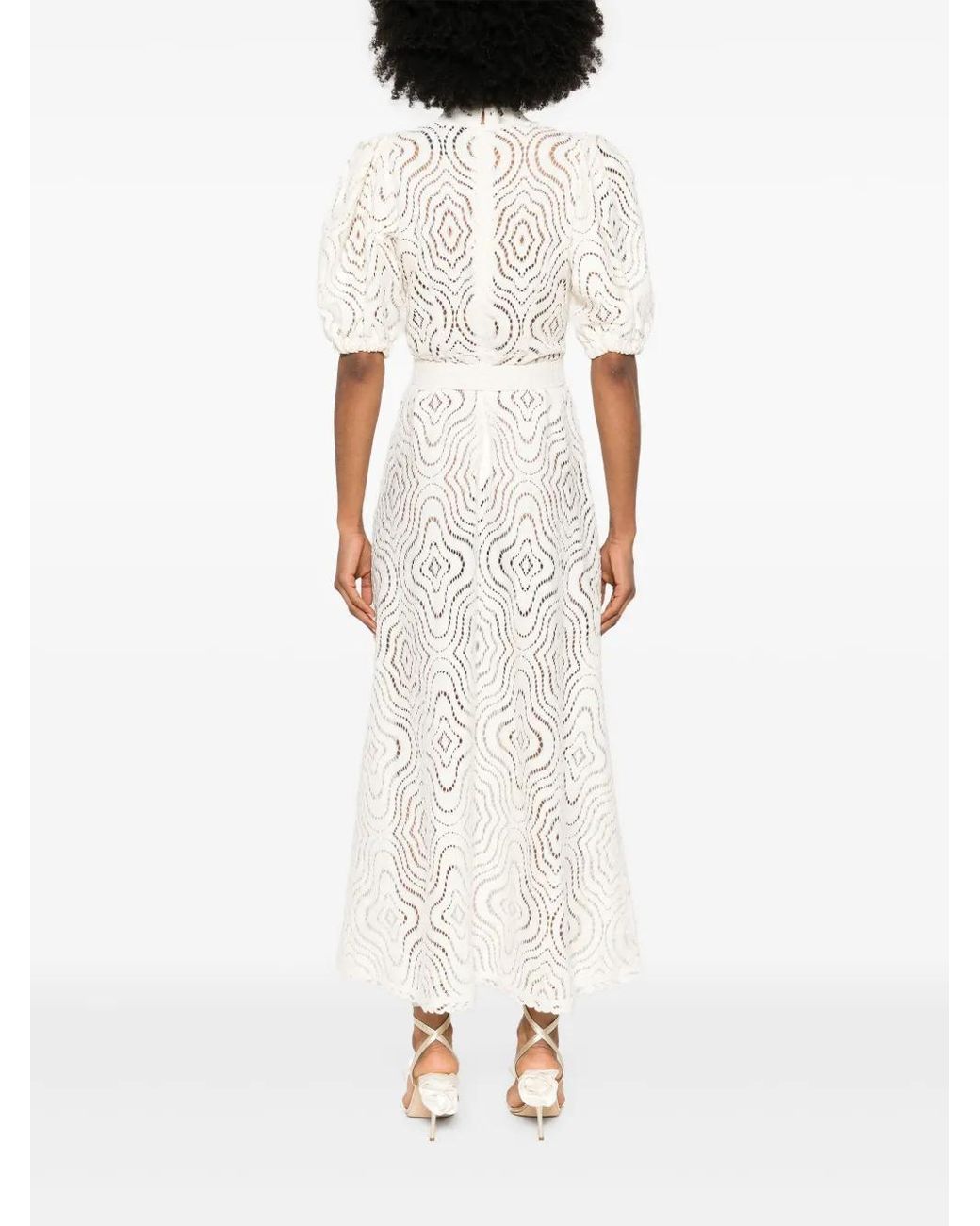MOOS STUDIO White Puff Majesty Maxi Dress