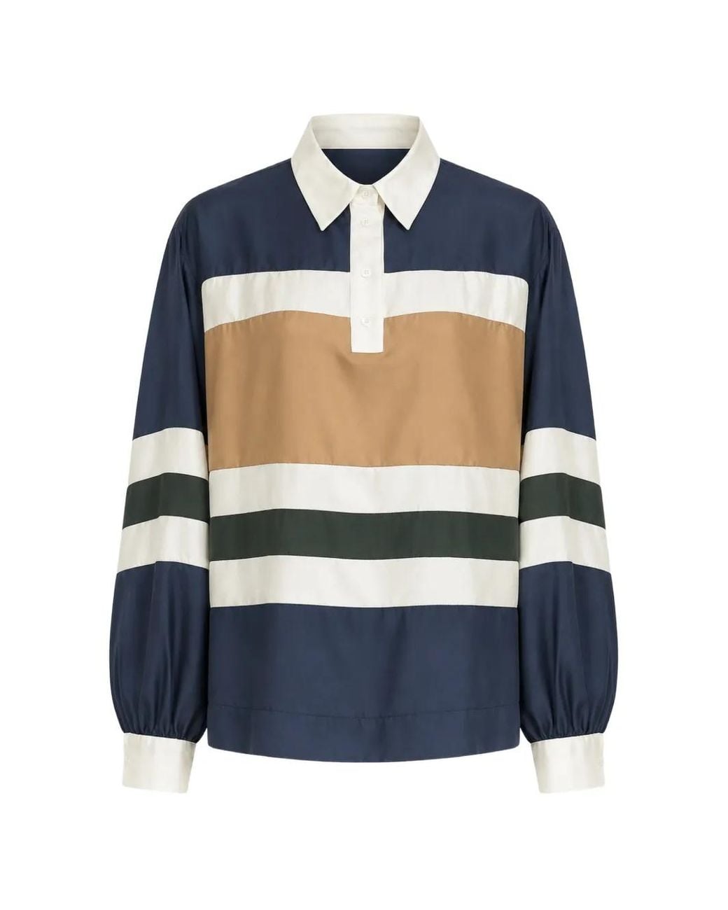 Sea Blue Juliet Striped Polo Top