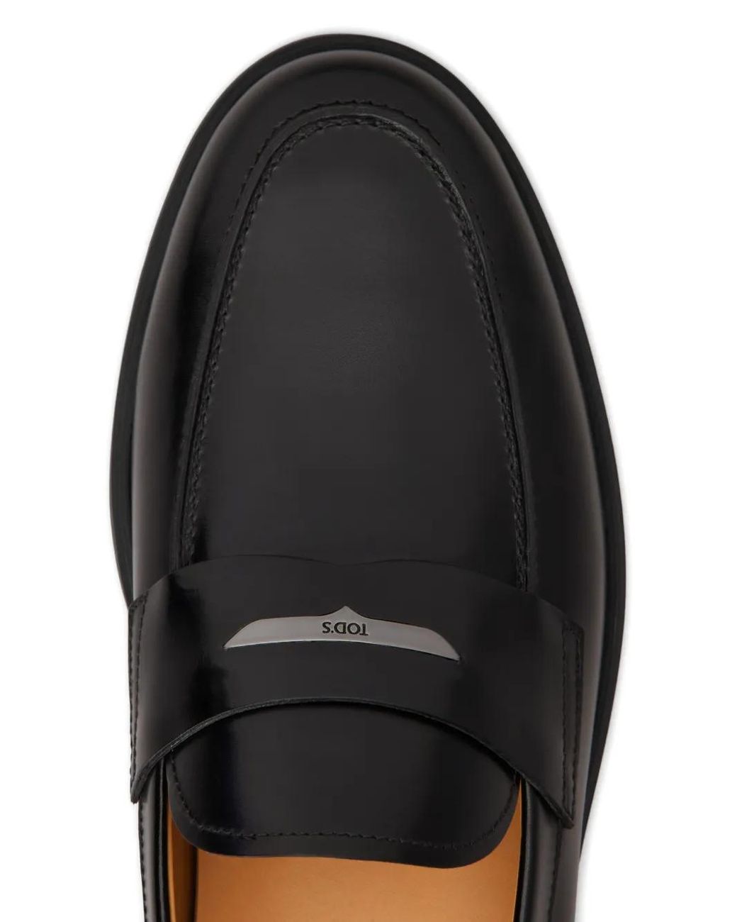 Tod's Black Leather Penny Loafers for men