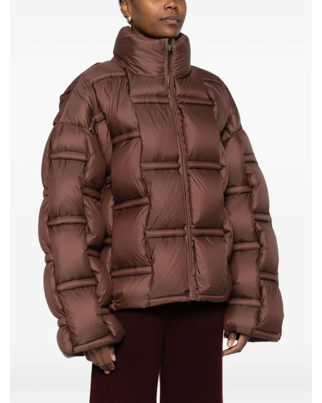 RAXXY Brown Zip-Up Puffer Jacket