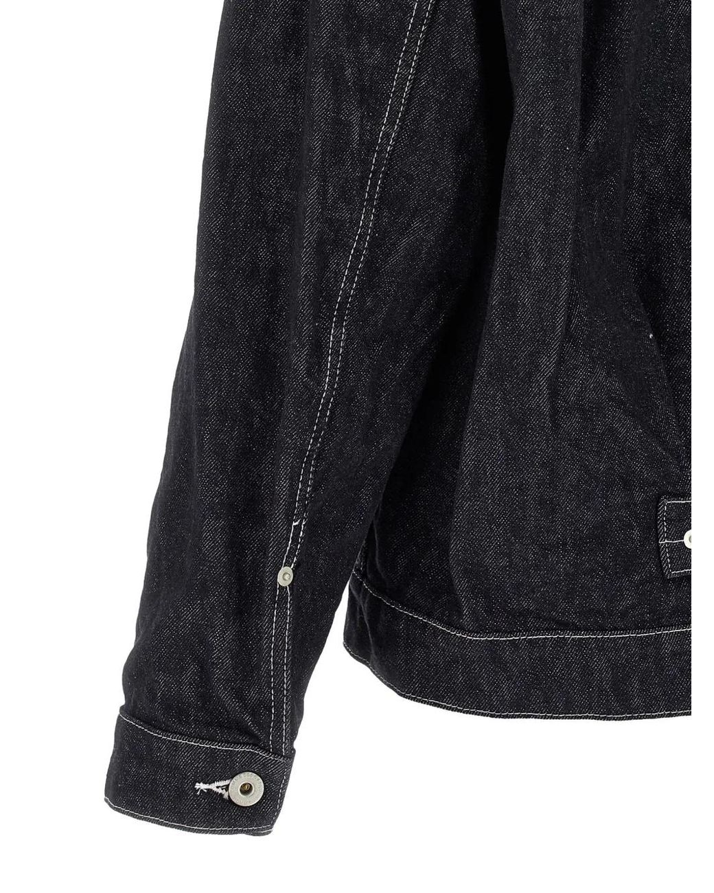 Comme des Garçons Black Pleated-Detail Denim Jacket for men