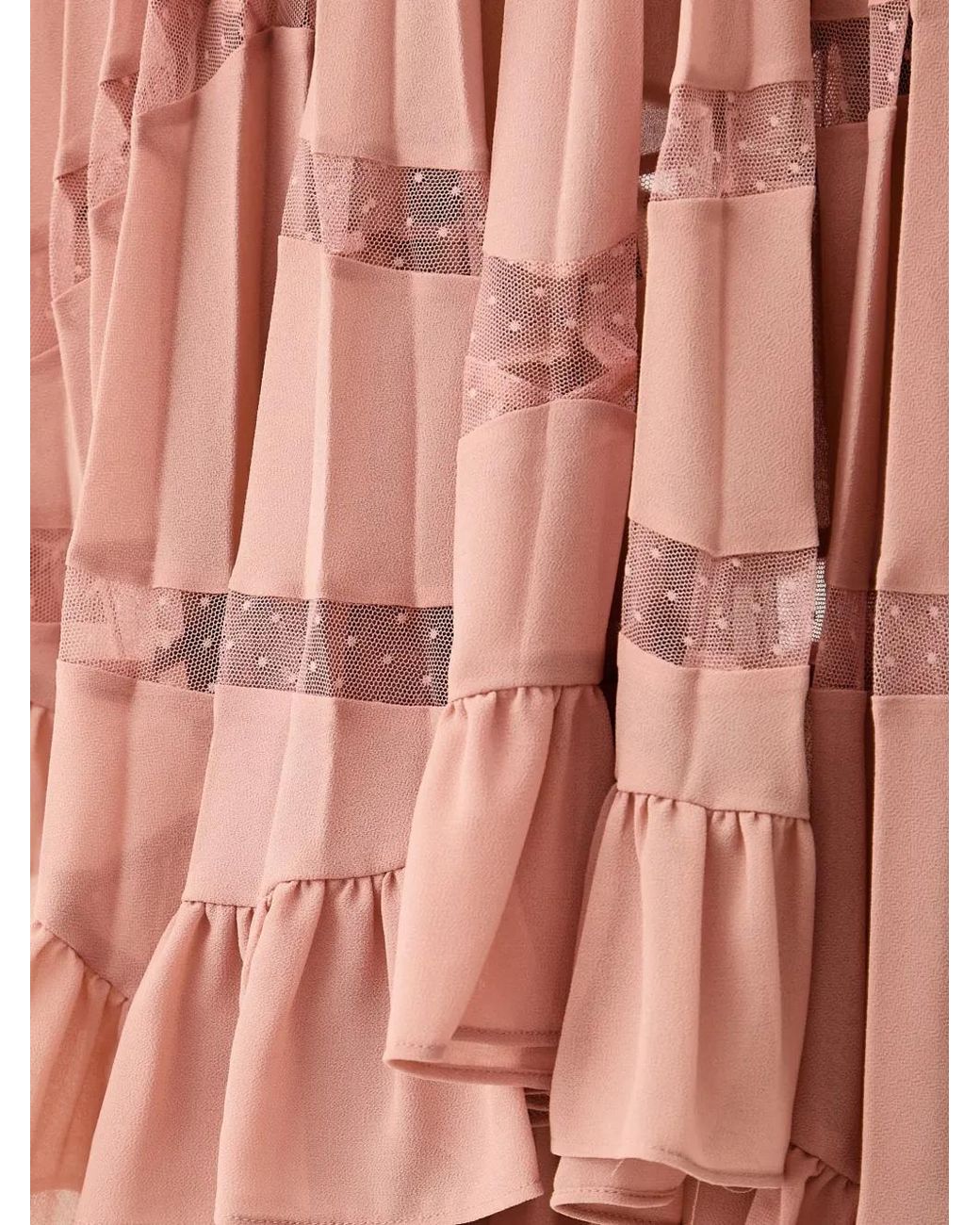 Twinset White Long Pleated Georgette Dress