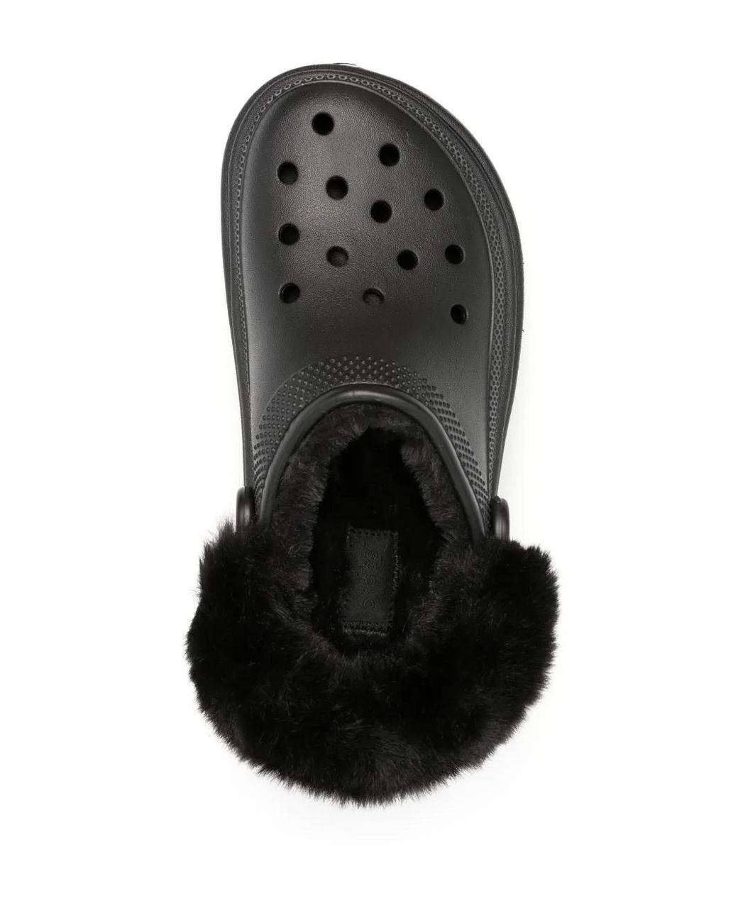 CROCSTM Black Faux-Fur Platform Clogs