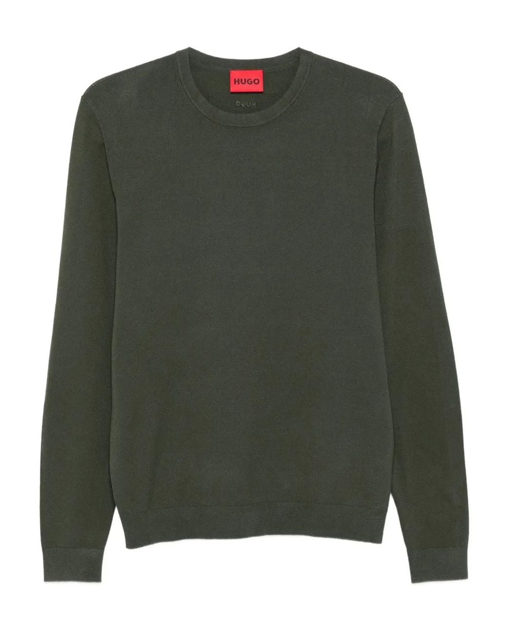 HUGO Green Round-Neck Sweatshirt for men