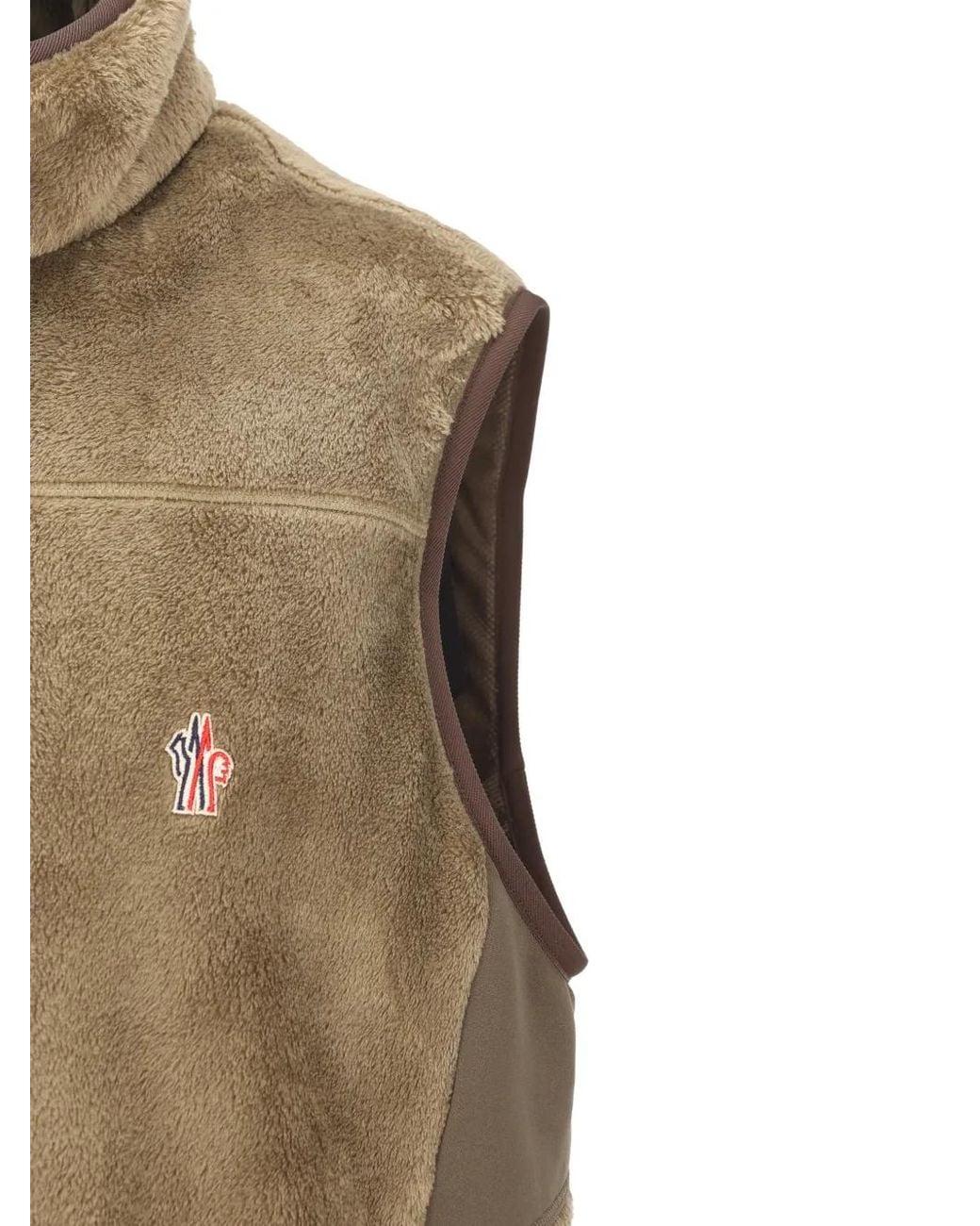 Moncler Natural Fleece-Texture Logo-Patch Gilet for men