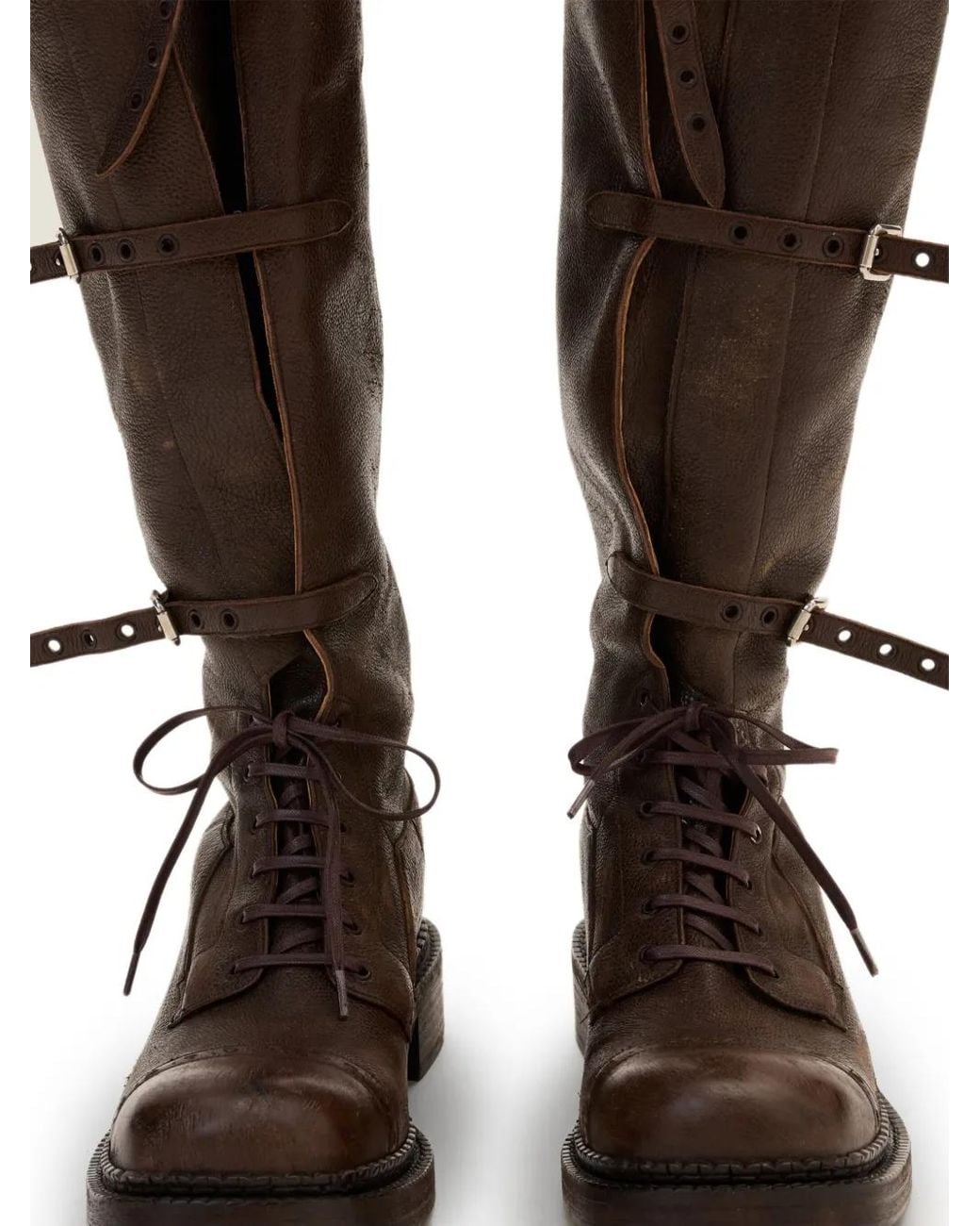 Miu Miu Brown Leather Knee-High Boots