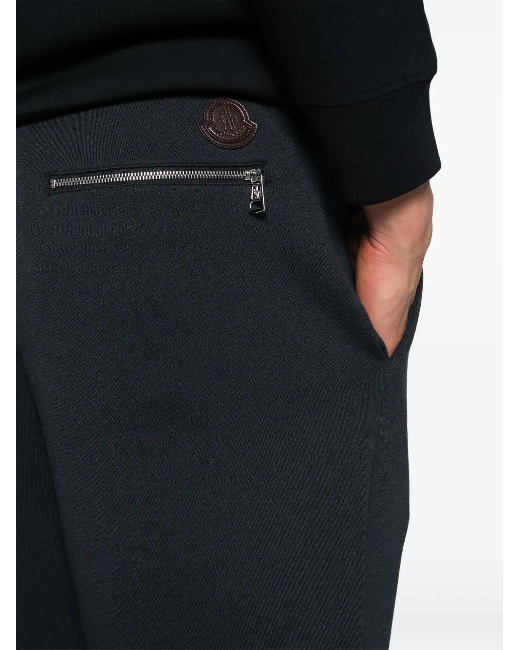 Moncler Blue Logo-Appliqué Track Pants for men