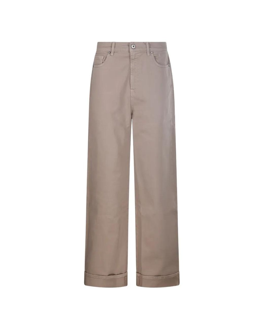 P.A.R.O.S.H. Natural Turn-Up Cuff Trousers