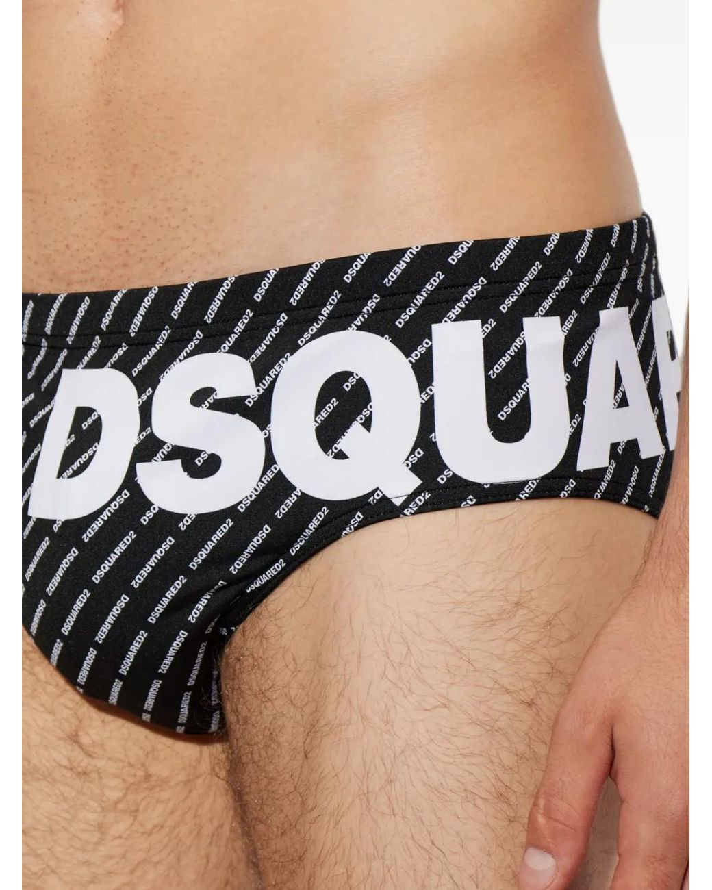 DSquared² White Logo-Print Swim Trunks for men