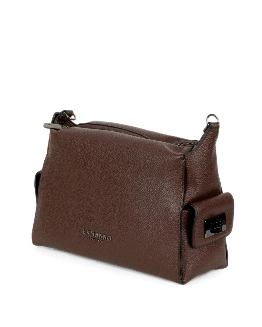 Ermanno Scervino Brown Belinda Grained Calf Leather Shoulder Bag