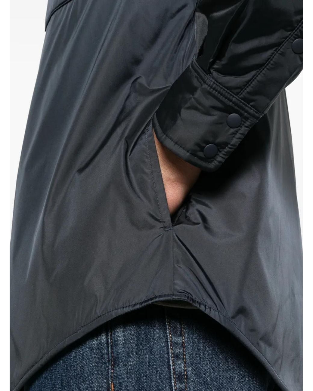 Aspesi Blue Button-Up Pocket-Detail Shirt for men