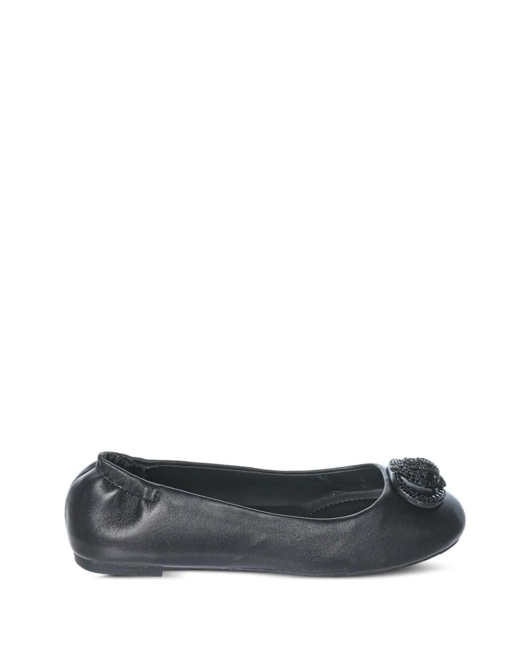 Kurt Geiger Gray Chelsea Eagle-Plaque Ballet Flats