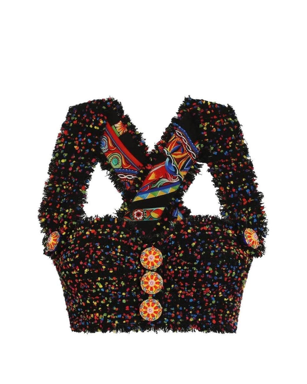 Dolce & Gabbana Black Tweed Top