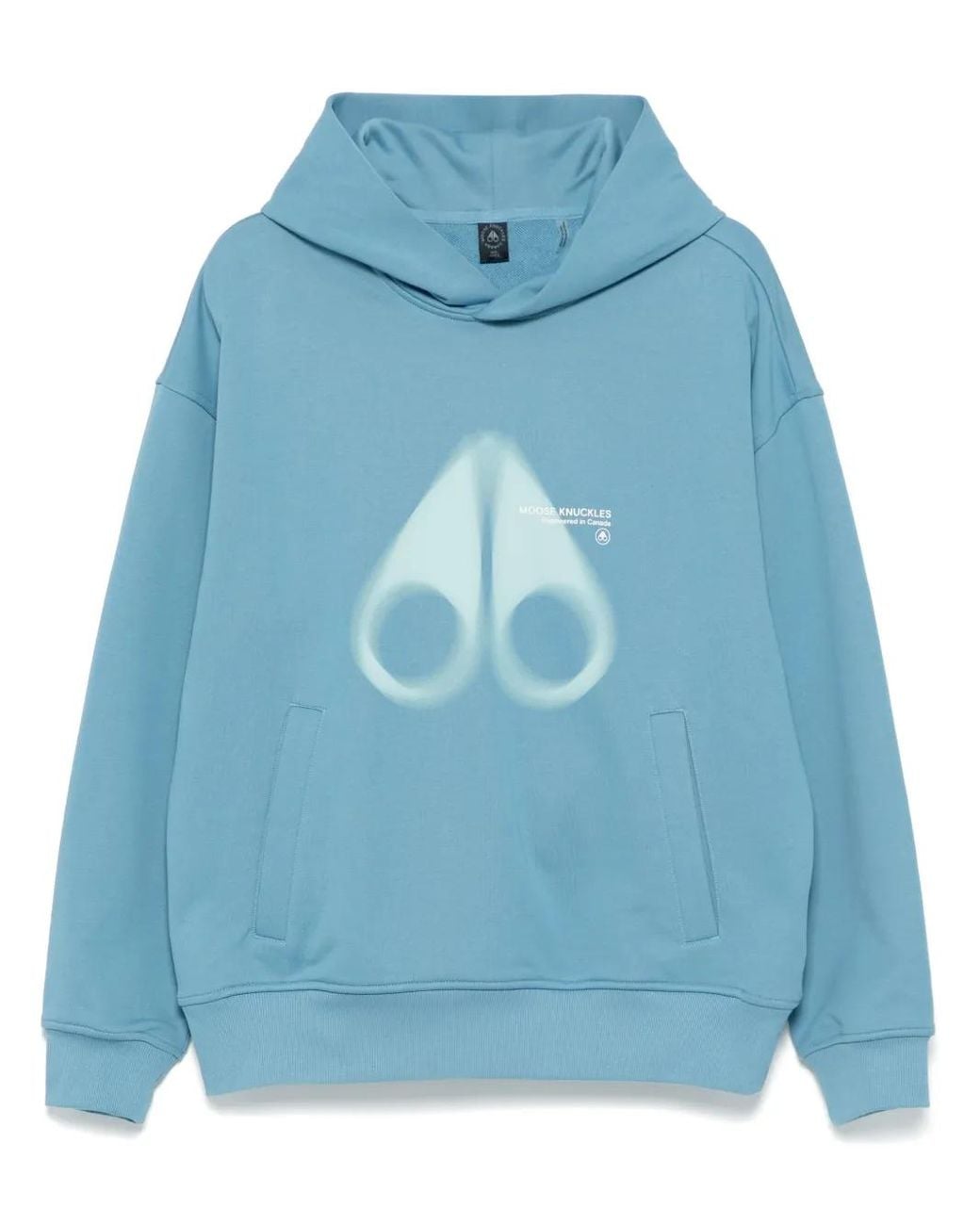 Moose Knuckles Blue Logo-Print Hoodie for men