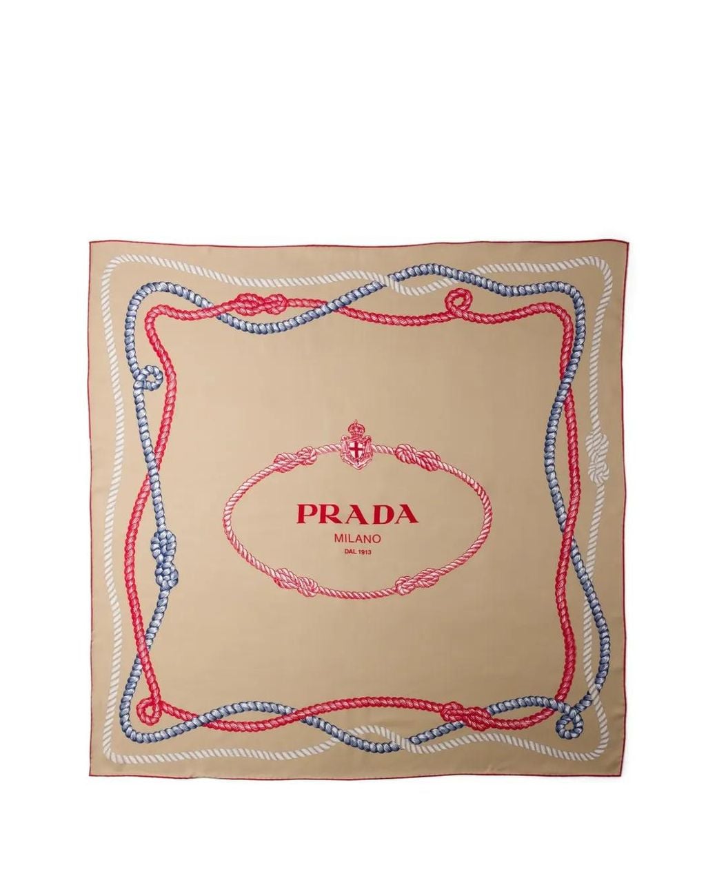 Prada Pink Ropes Print Logo Scarf