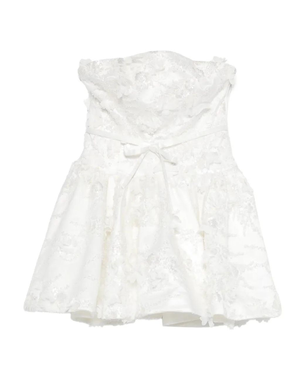 Maje White Short Embroidered Bustier Dress