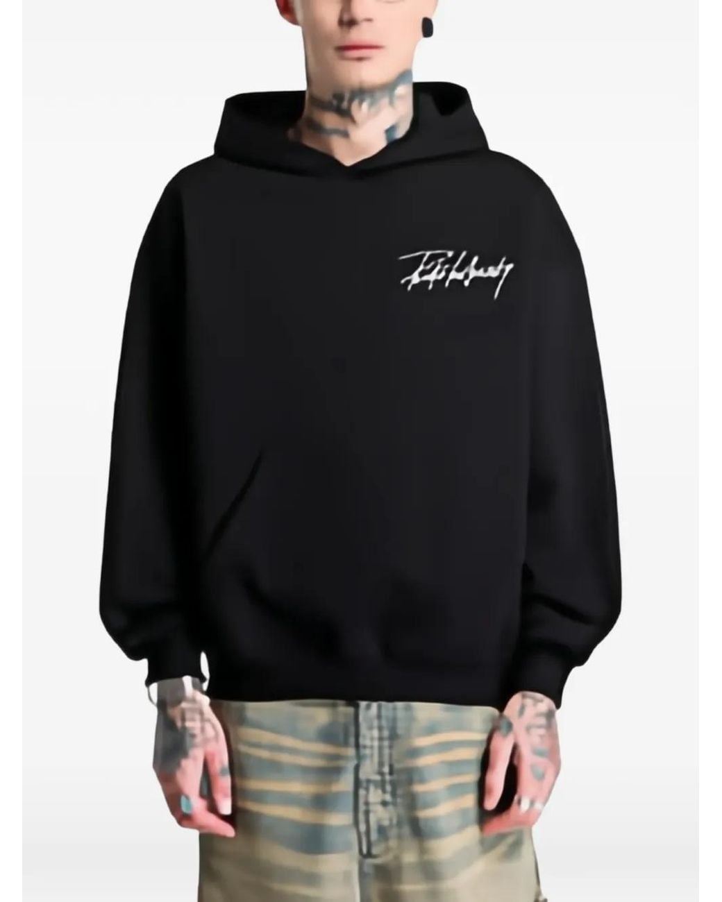 Prosto. Black Club Logo-Print Hoodie for men