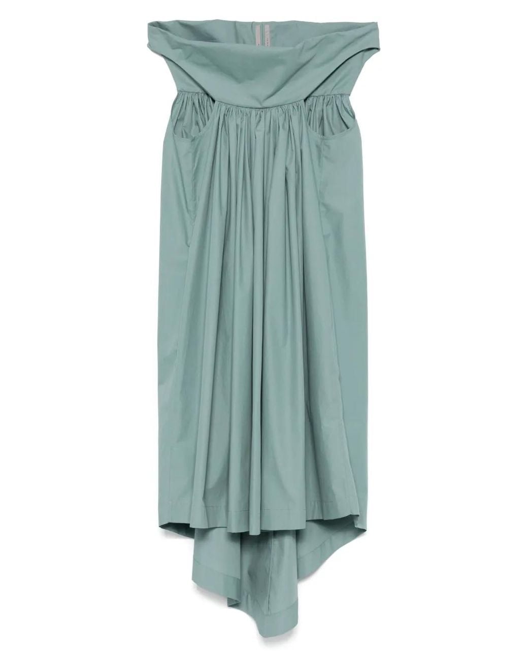 Rick Owens Green Asymmetric Midi Dress