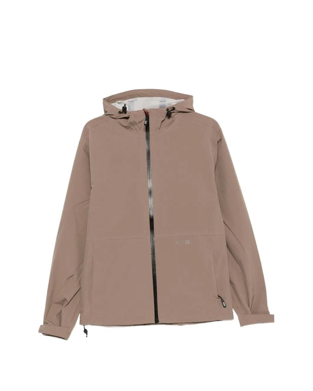 H2O SPORTSWEAR Brown Reflective-Stripe Hooded Trench Coat