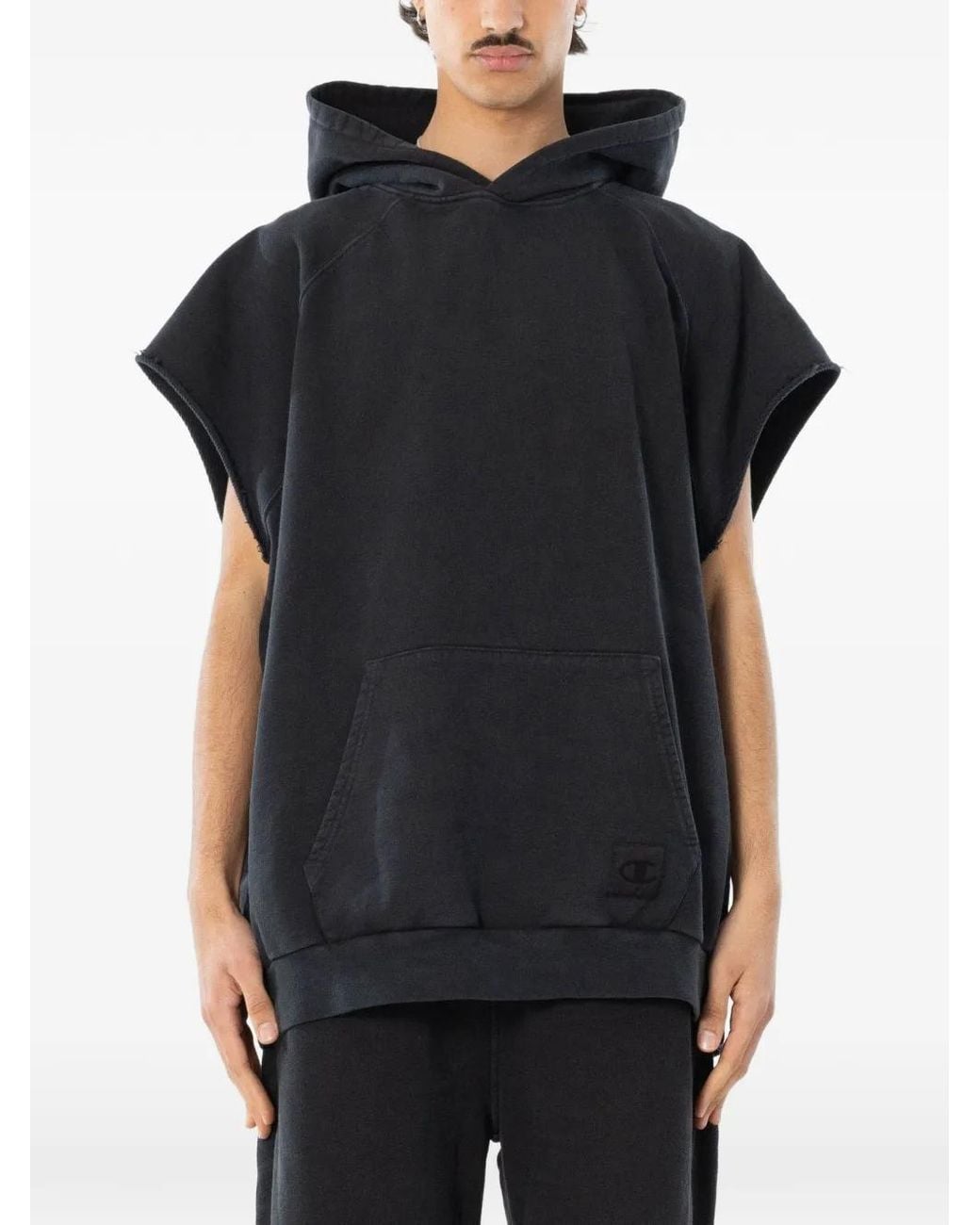 Champion Black Hoodie Sans Manches Nowhere Gym for men