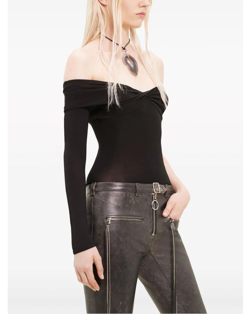 Courreges Black Twisted Jersey Top