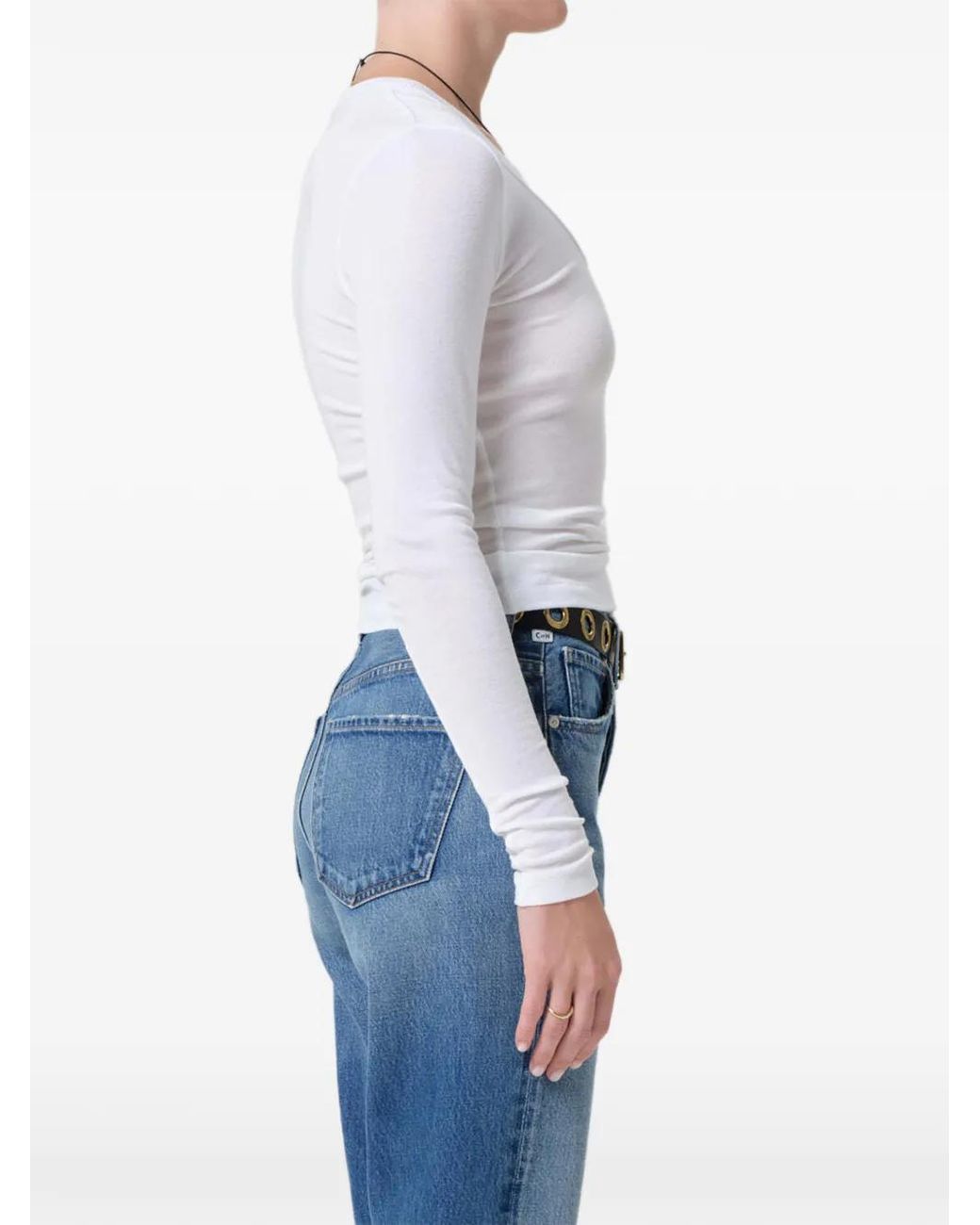 Citizens of Humanity White Mara Ribbed T-Shirt