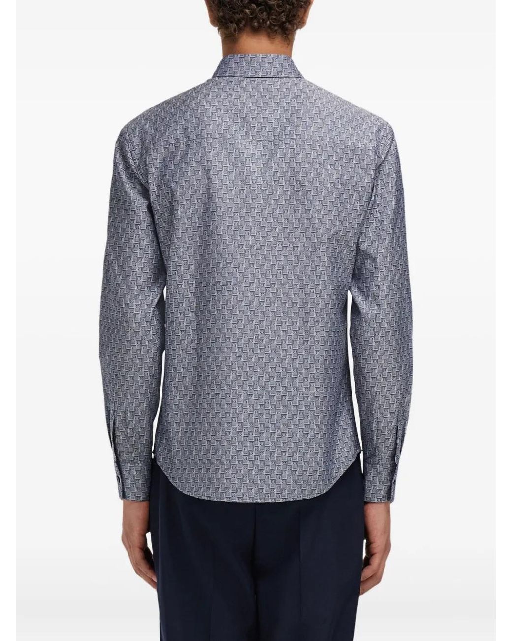 Ferragamo Blue Monogram Shirt for men