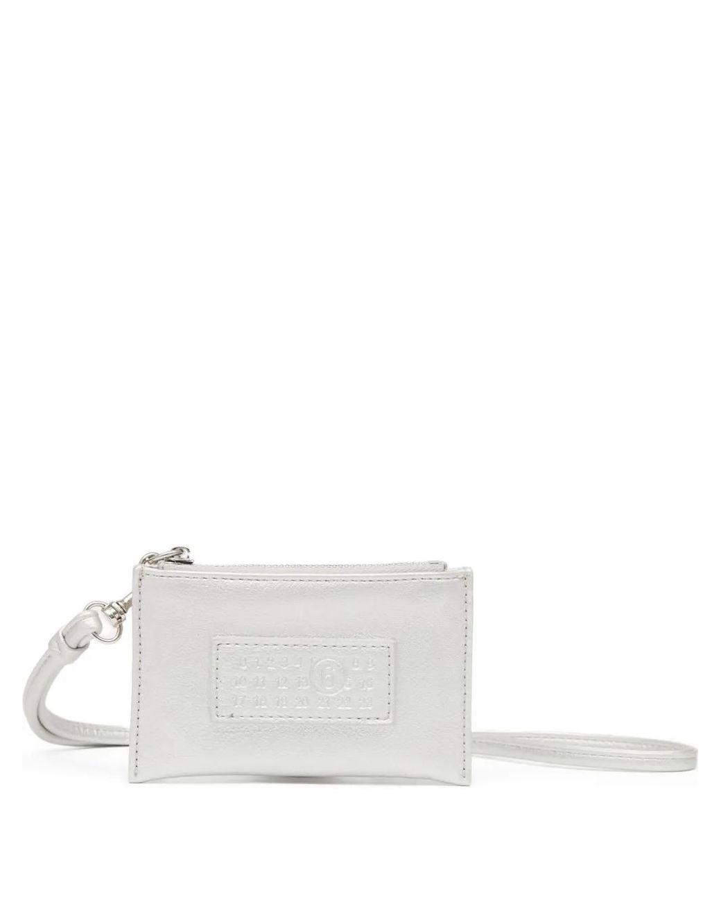 MM6 by Maison Margiela Numeric-Logo Zipped Wallet in White | Lyst
