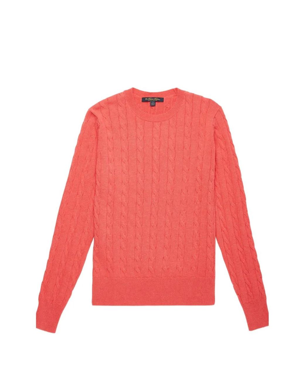 Brooks Brothers Red Cable-Knit Crew-Neck Sweater