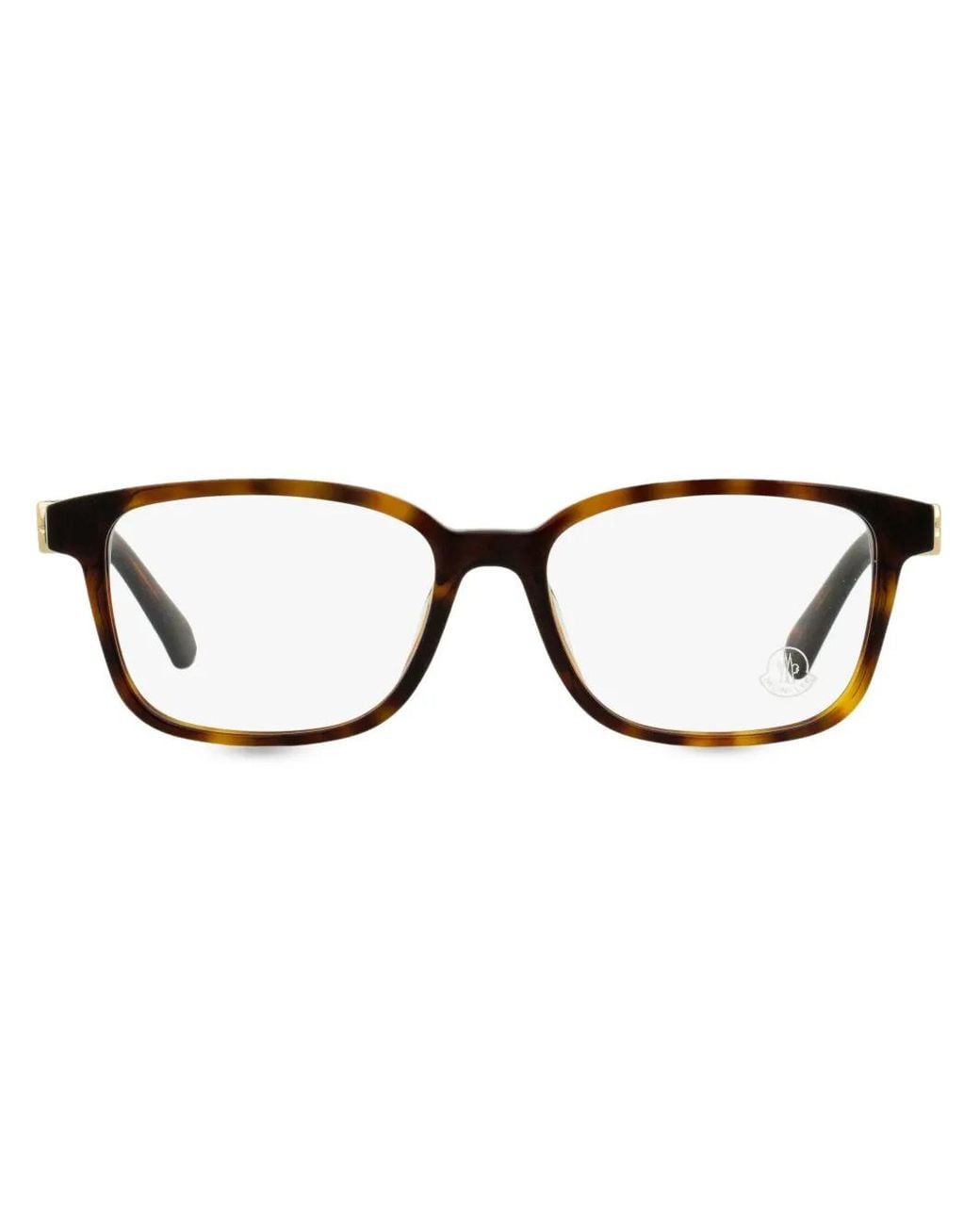 Moncler Brown Tortoiseshell Rectangle-Frame Glasses