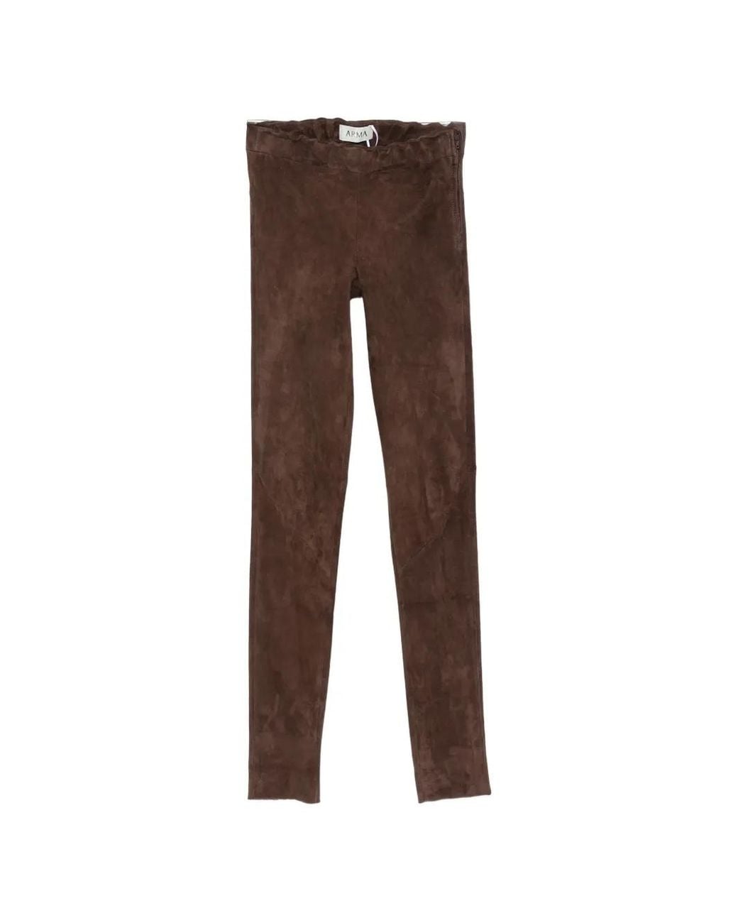 Arma Brown Suede Slim-Fit Trousers