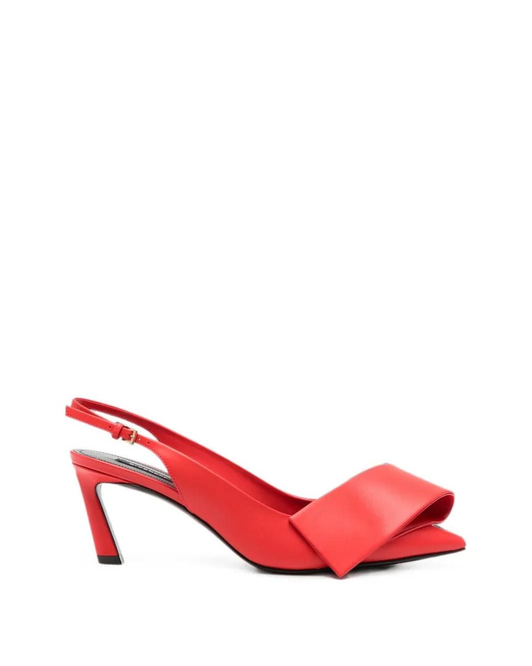 Givenchy Red Twisted Ribbon Slingbacks Pumps