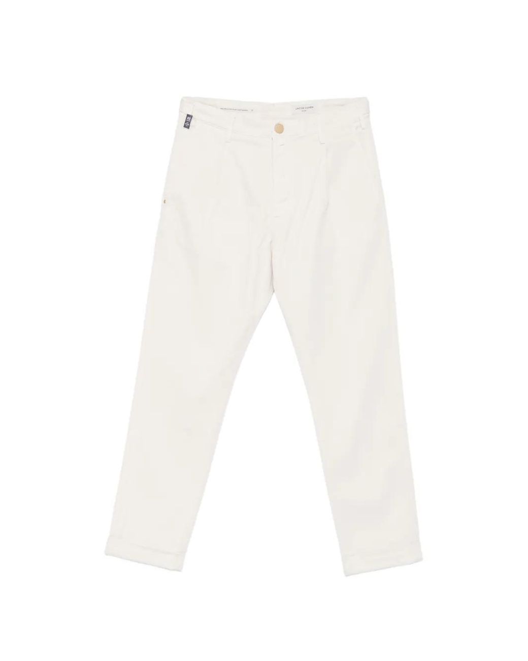 Jacob Cohen White Turn-Up Jeans for men