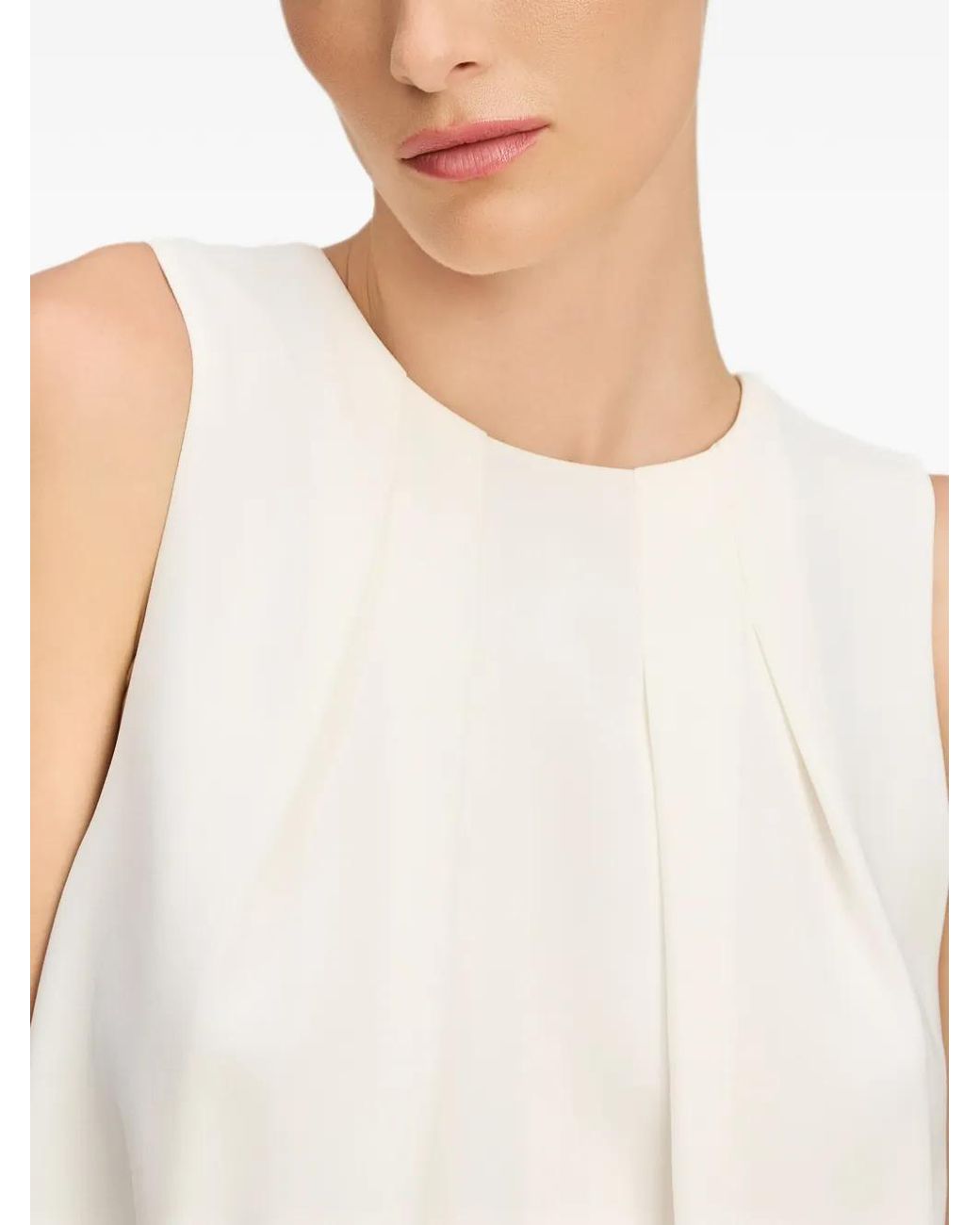 Cinq À Sept White Avira Pleated Blouse