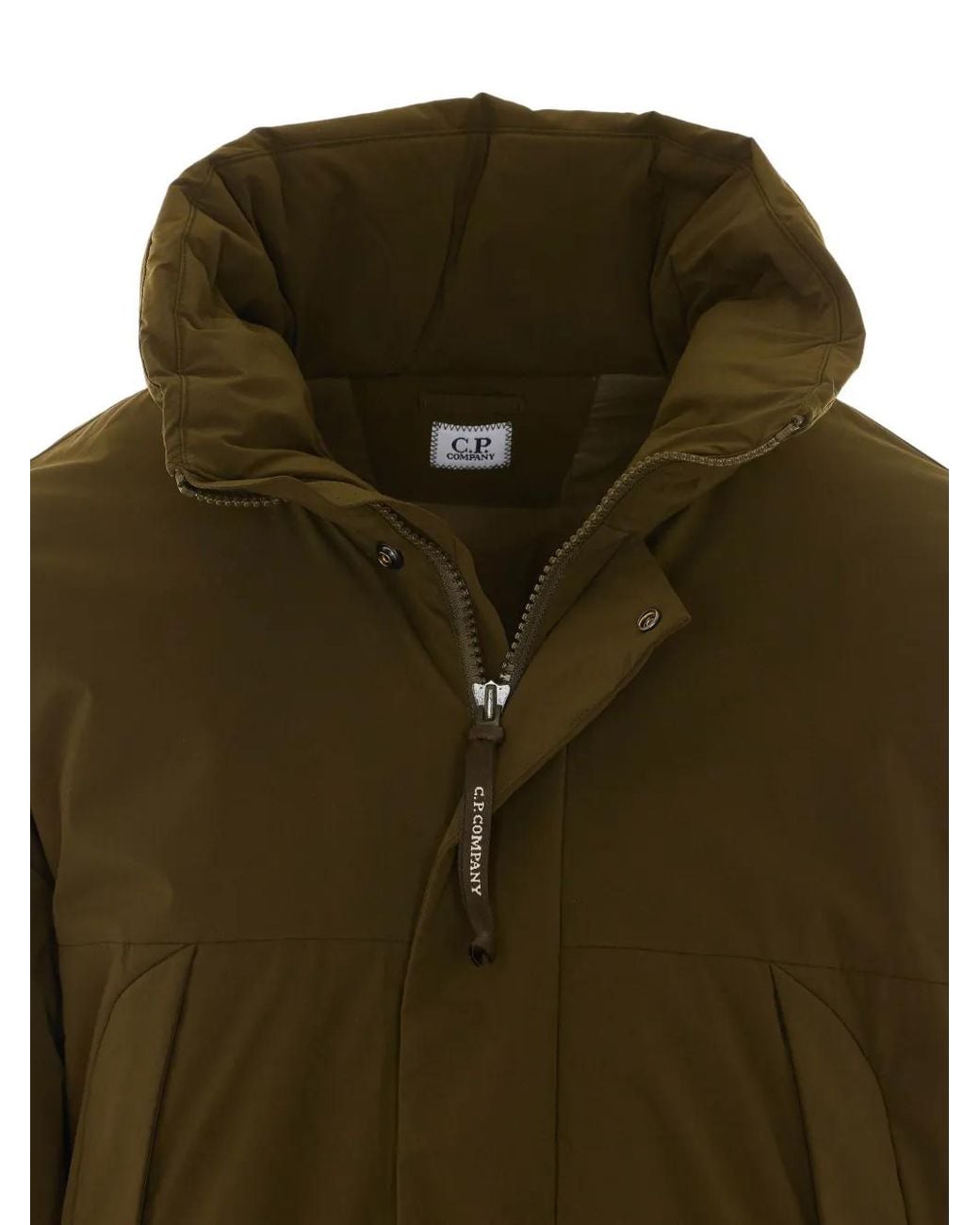 C P Company Green Pro-Tek Primaloft Lens Bomber Jacket for men