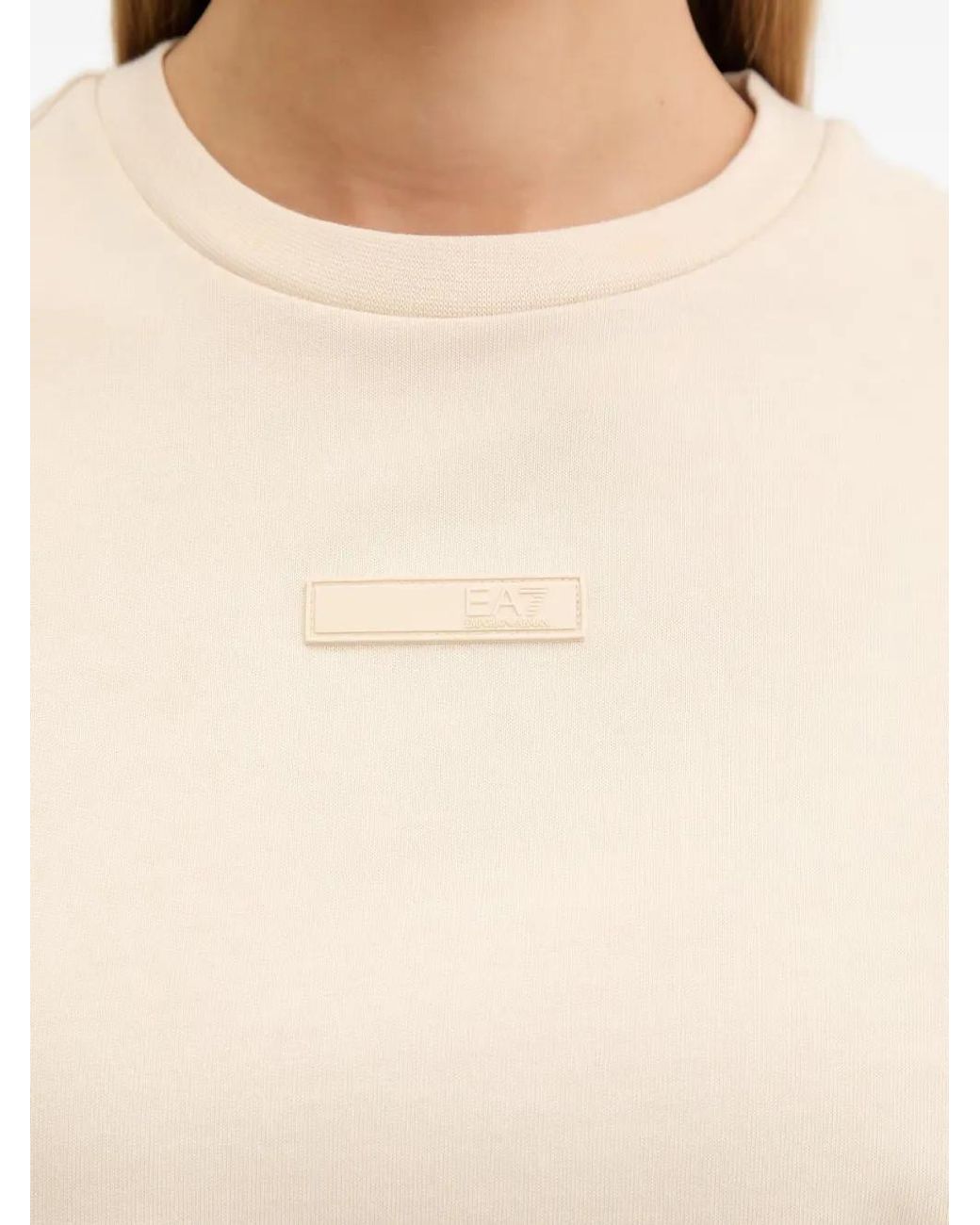 EA7 Natural Floral-Print Logo-Plaque T-Shirt