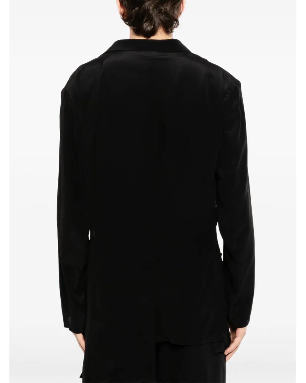 Yohji Yamamoto Black Asymmetric Hem Jacket for men