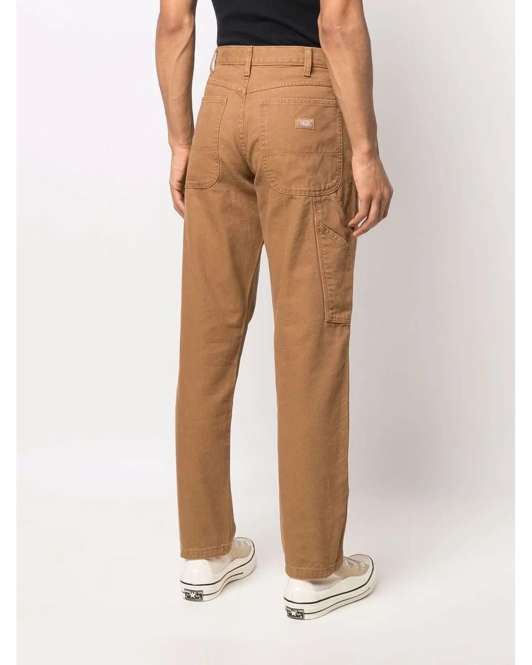 Dickies Brown Rear Logo-Patch Trousers for men