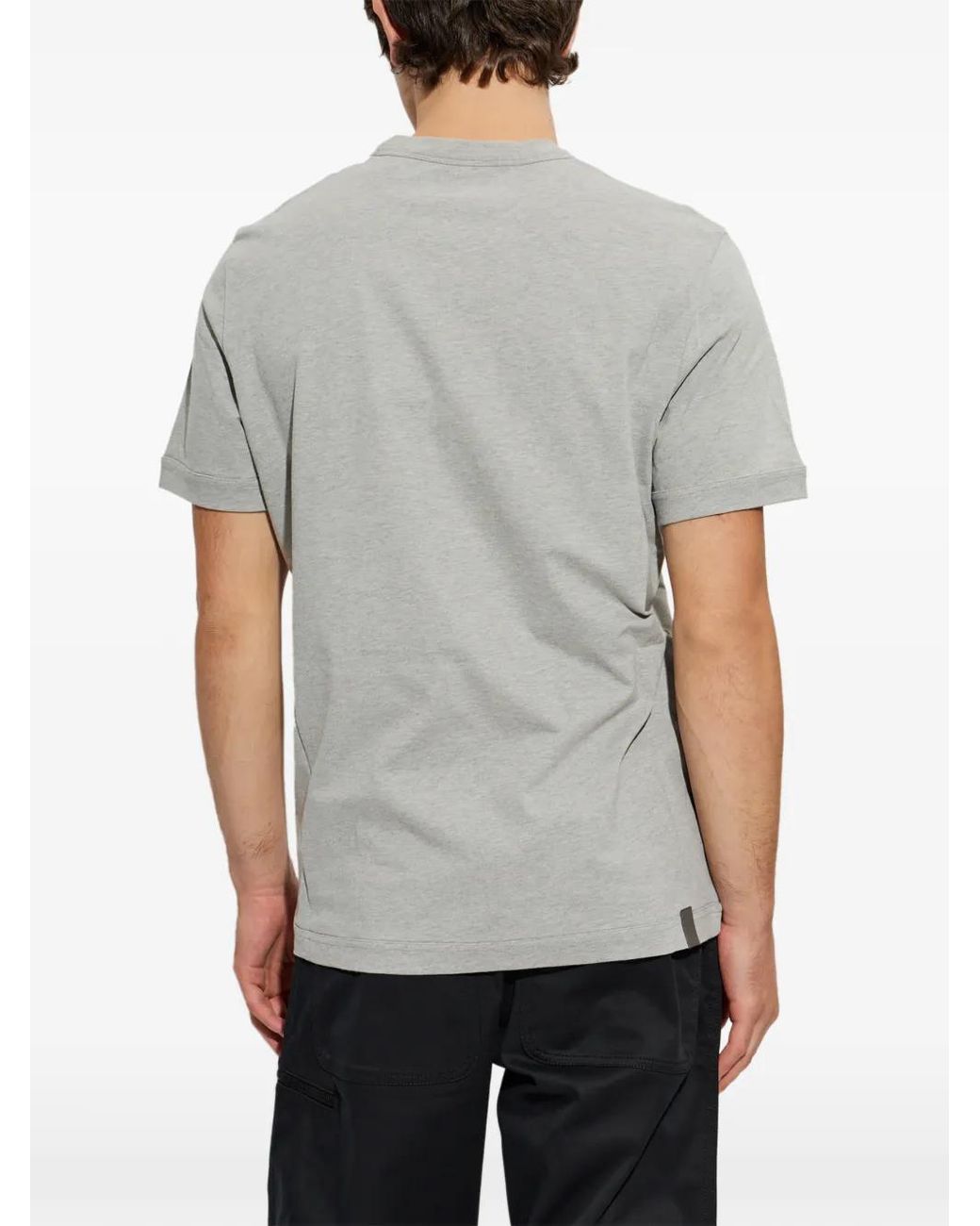Moncler Gray Logo-Patch T-Shirt for men