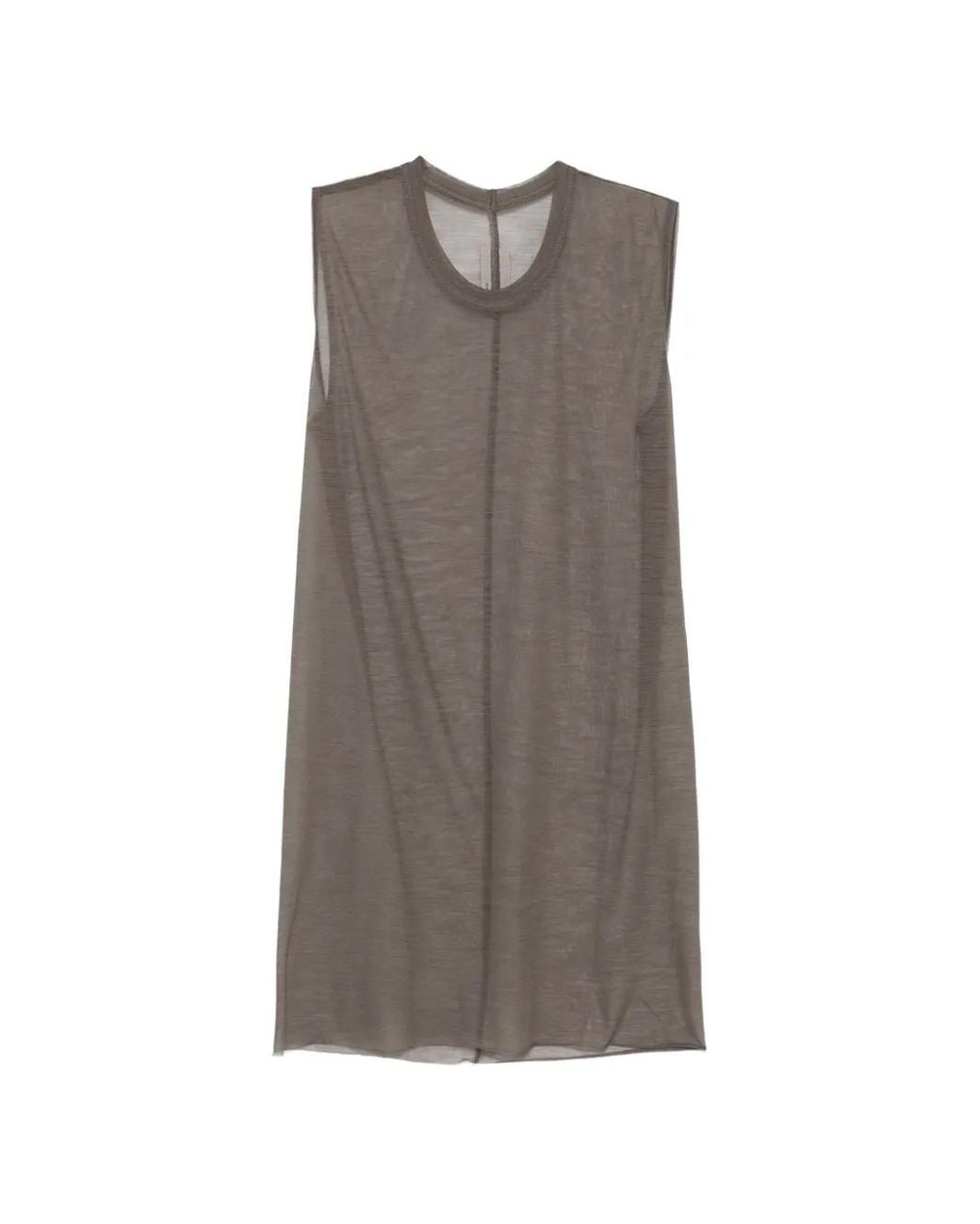 Rick Owens Brown Round-Neck Sleeveless Top for men