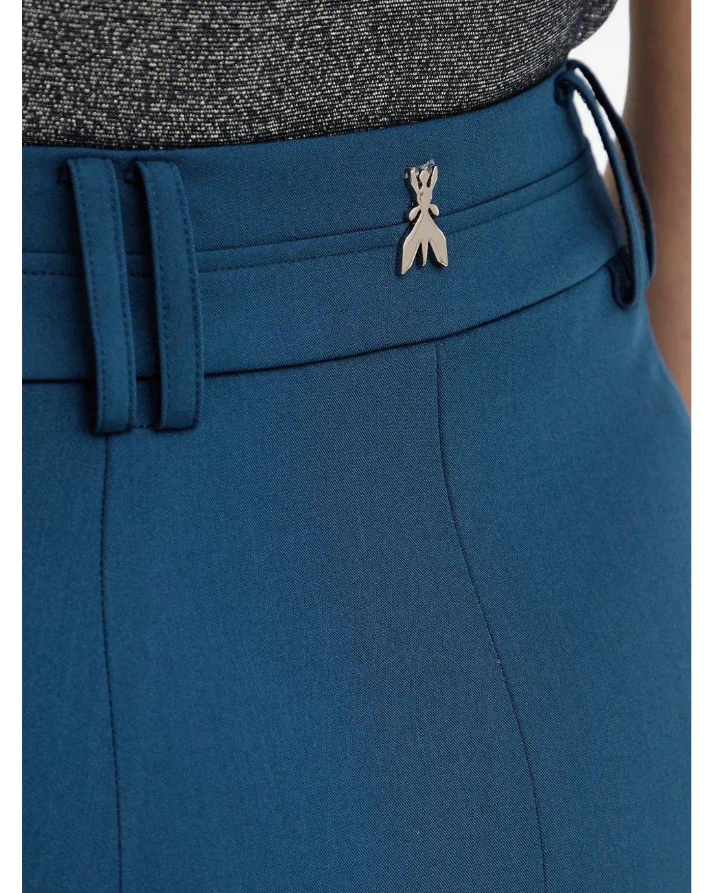Patrizia Pepe Blue Slit Midi Skirt