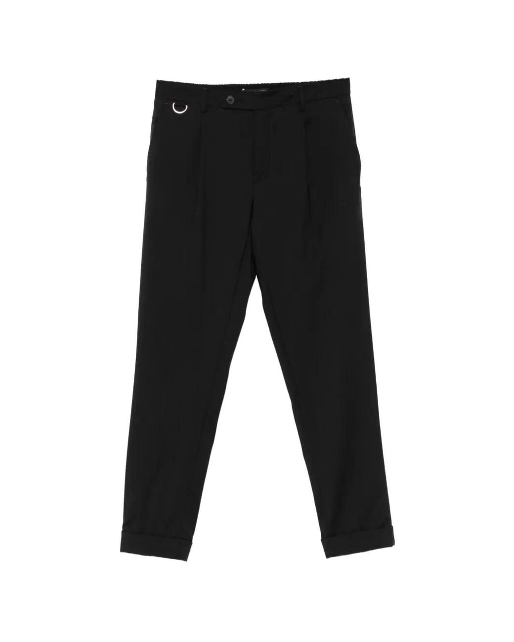 Low Brand Black Riviera Pleated Trousers for men