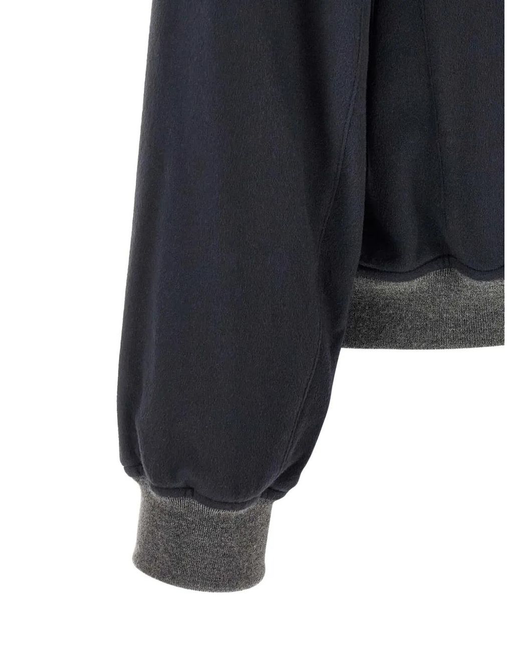 Brunello Cucinelli Blue Cashmere Zip-Up Bomber Jacket for men
