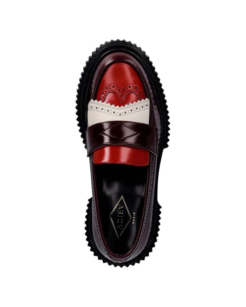 Adieu White Mocassins En Cuir À Détails Façon Richelieus